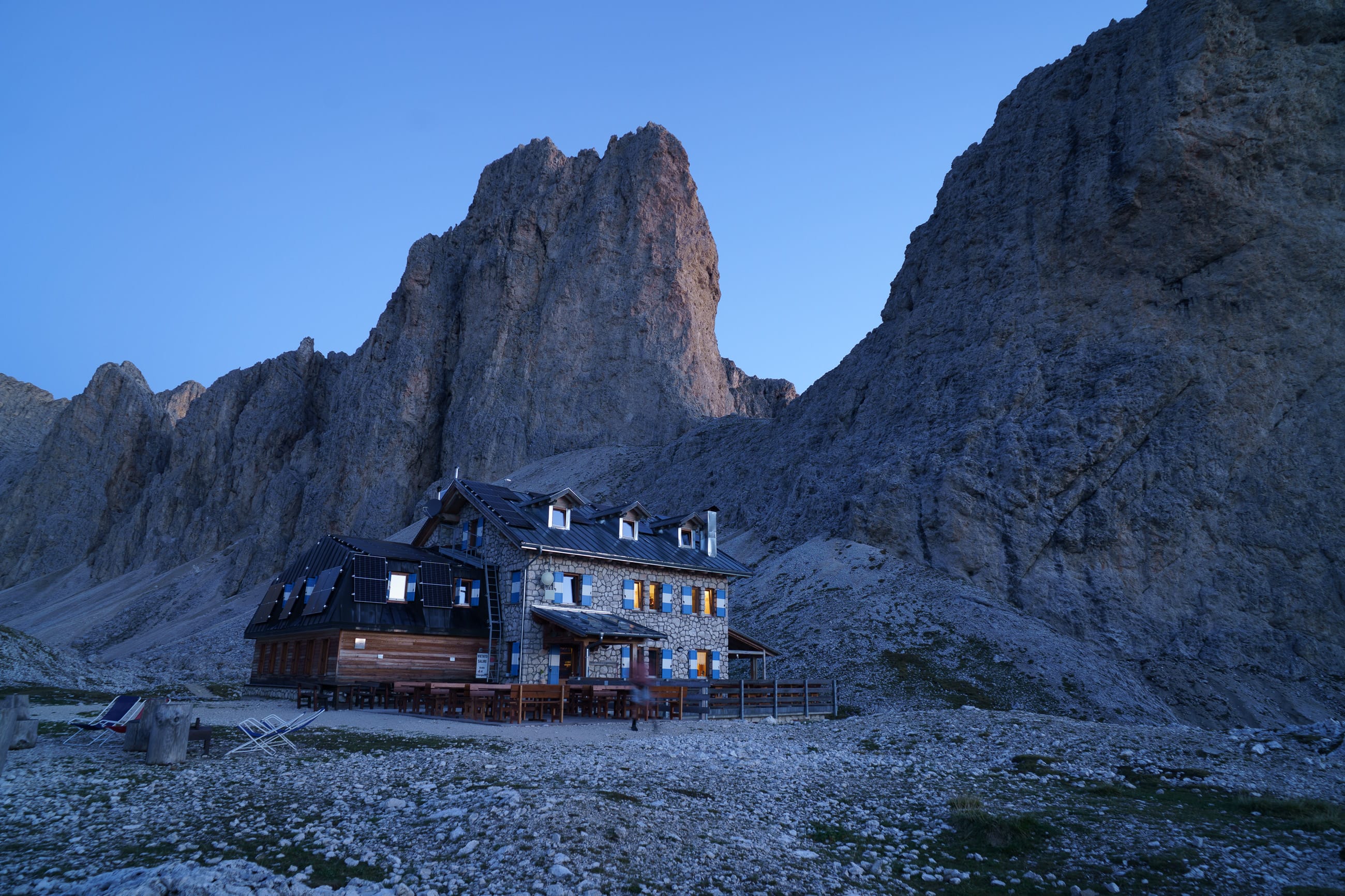Network of alpine huts on a map